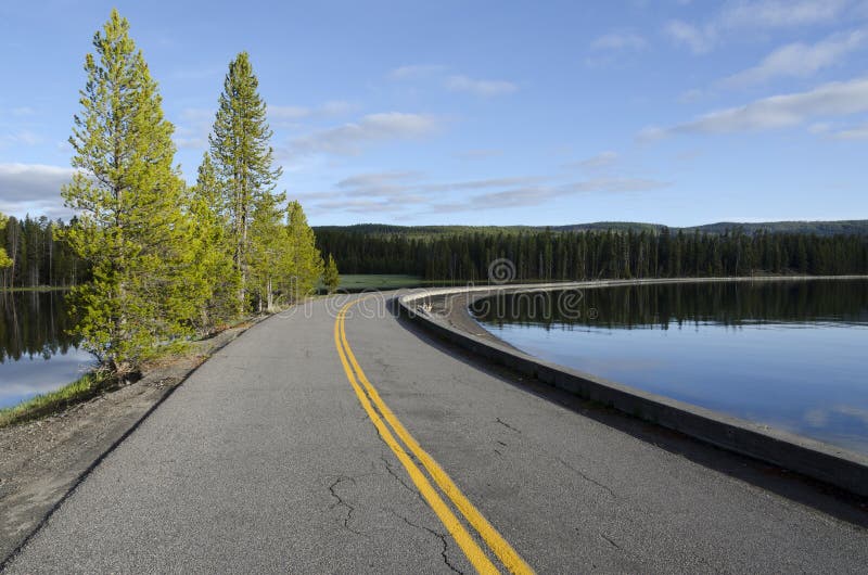 Road on Yellowstone Lake