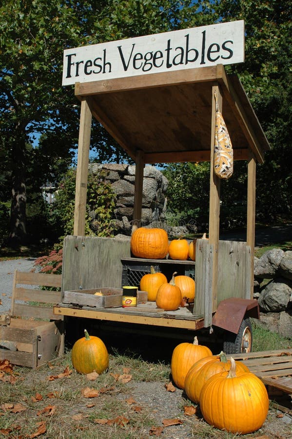 Zucche per la vendita in una strada farm stand.