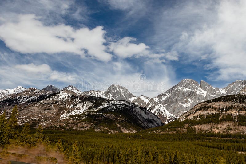 Roadside Views of the Mountains. Peter Lougheed Provincial Park Alberta