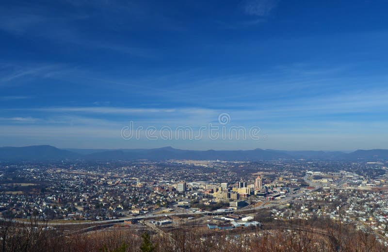 Roanoke City from Mill Mountian Overlook Stock Photo Image of united