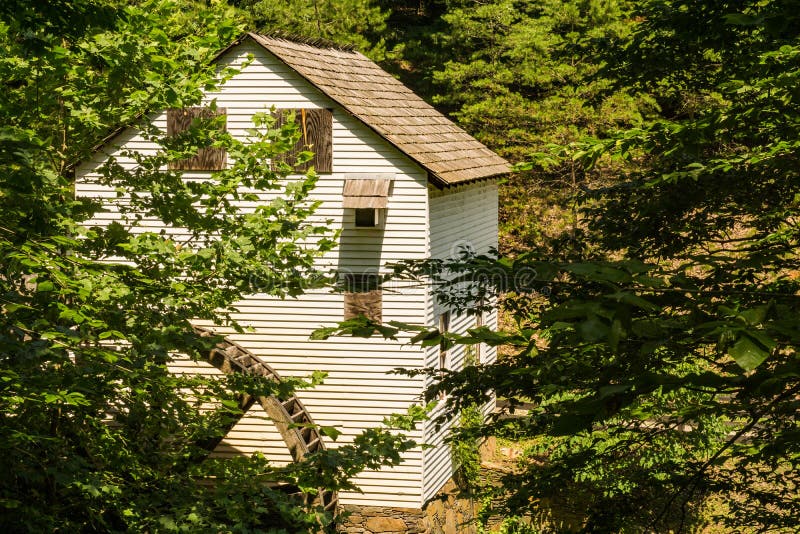 Side View of Sloneâ€™s Grist Mill â€“ Explore Park, Roanoke, Virginia, USA