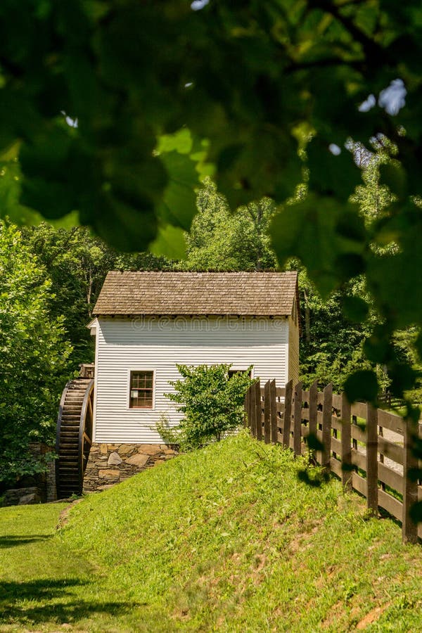 Rear View of Sloneâ€™s Grist Mill â€“ Explore Park, Roanoke, Virginia, USA
