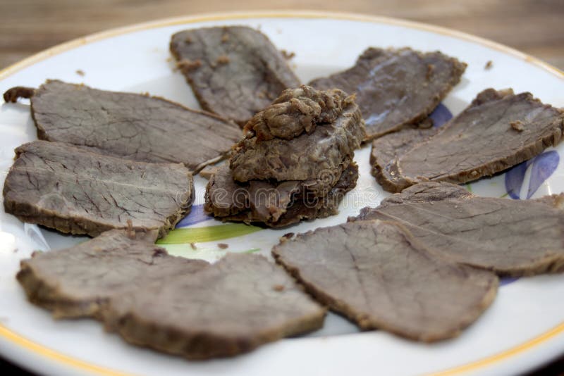 Roast beef of chianina stock photo. Image of unseasoned 53305898