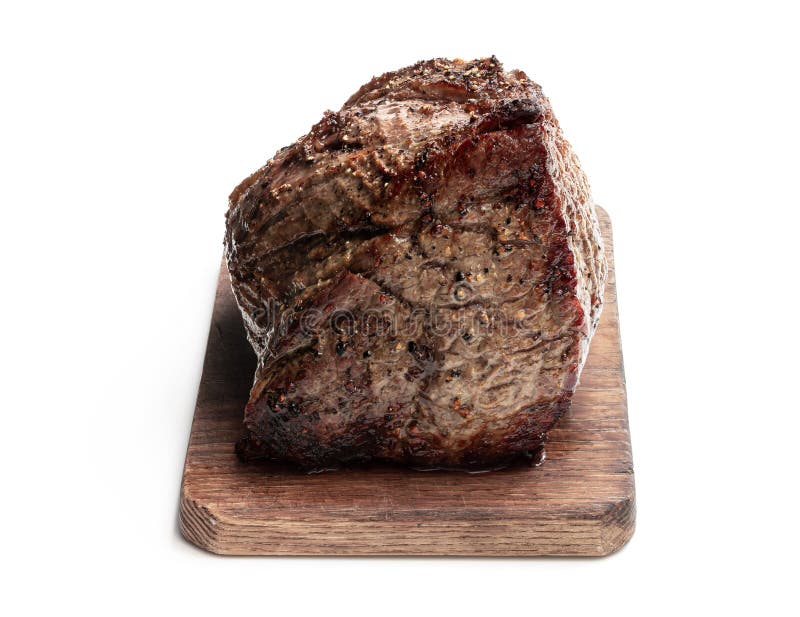 Roast Beef Isolated on White Background Stock Image Image of board, cuisine 182135979