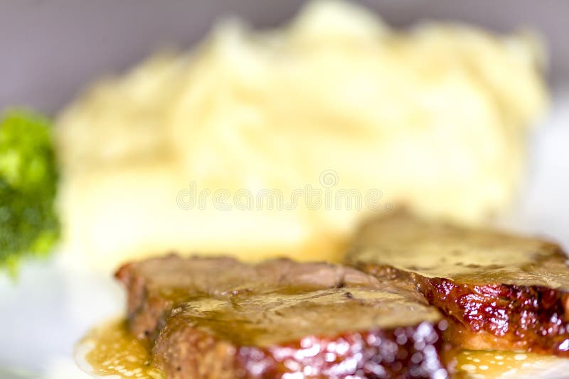 Roast Beef and Mashed Potato Stock Image Image of slice, people 85003591