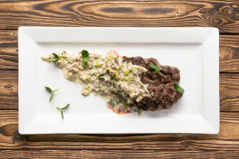 Roast Beef with Mushroom and Celery Gravy Stock Photo Image of celery, cooked 213531360