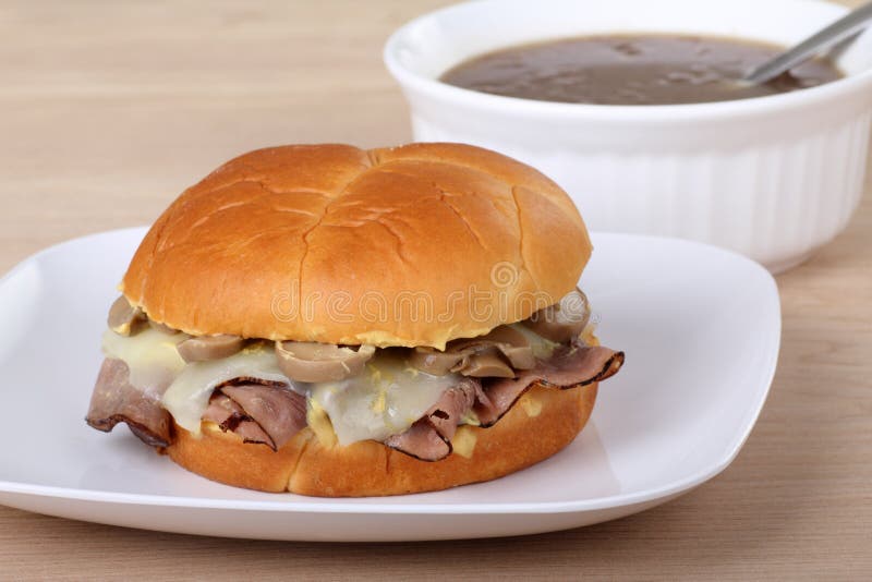 Roast Beef Sandwich and Soup Stock Photo Image of tomato, lettuce