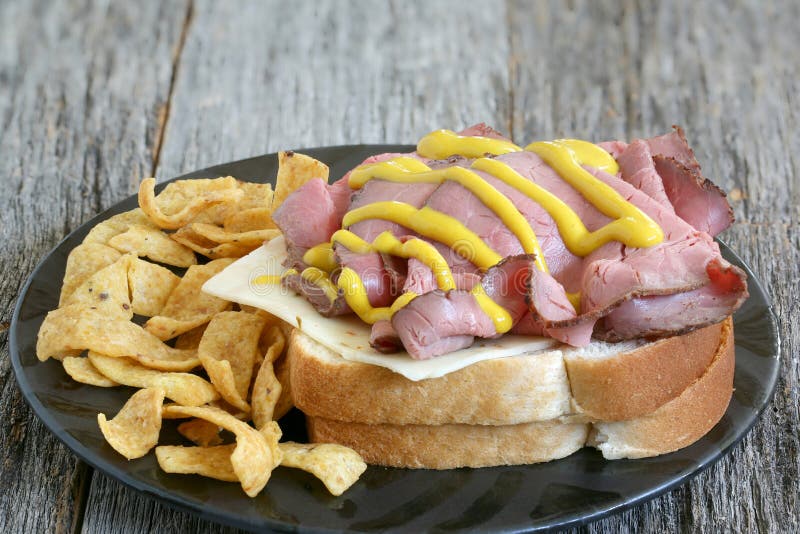 Roast Beef Sandwich stock photo. Image of barn, mustard 55302780