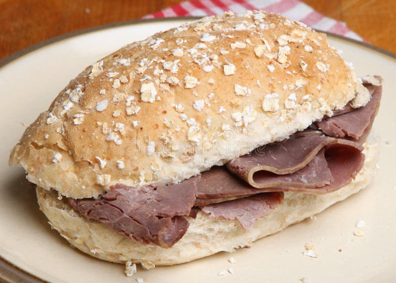 Roast Beef Dip Sandwich. stock photo. Image of flowers 13369552