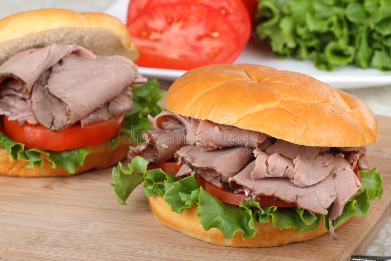 Roast Beef Sandwich and Soup Stock Photo Image of tomato, lettuce 19476336