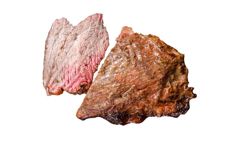 Roast Beef Tri Tip Steak Bbq. Isolated on White Background. Stock Photo Image of meat, tender