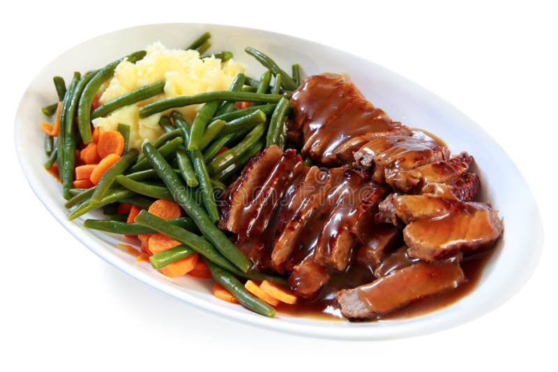 Roast Beef and Vegetables stock image. Image of background 8746549