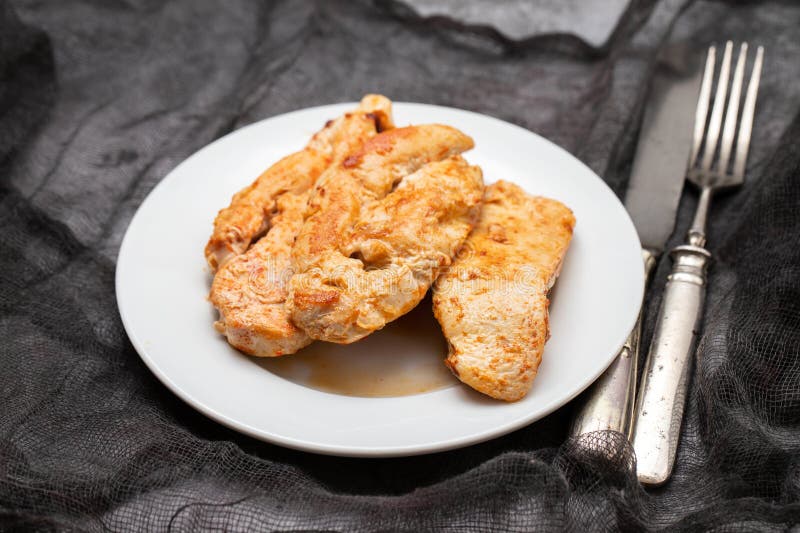 Roast Chicken Breast with Lemon and Vegetables Stock Image Image of