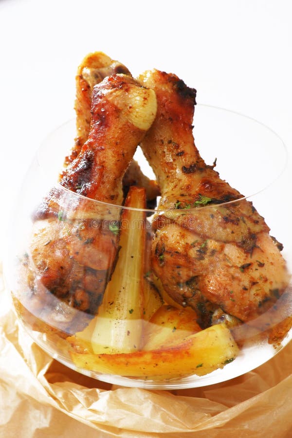 Roast chicken legs stock image. Image of meat, plate 16939059