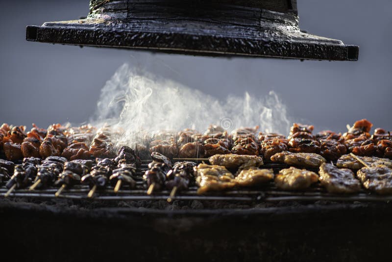 Roast Chicken Street Food in Thailand Stock Photo - Image of east