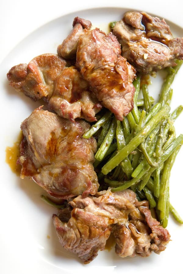 Roast Chicken with String Beans Stock Photo Image of restaurant