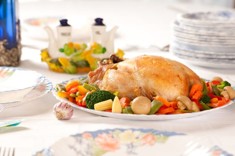 Roast Chicken and vegetables