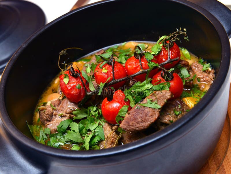 Roast lamb with beans stock image. Image of spice, chop 32836833