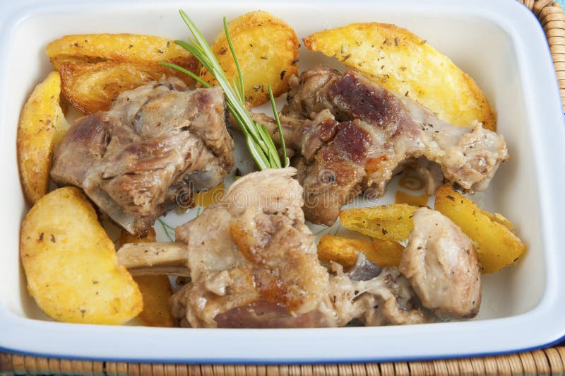 Roast lamb with potatoes stock photo. Image of potatoes 24862282