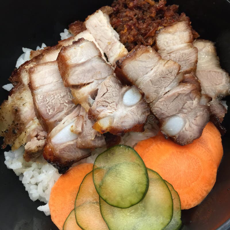 Roast Pork stock photo. Image of roast, pork, meat, rice - 55839076