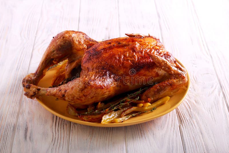 Roast thyme chicken stock photo. Image of homemade, spicy 140189746