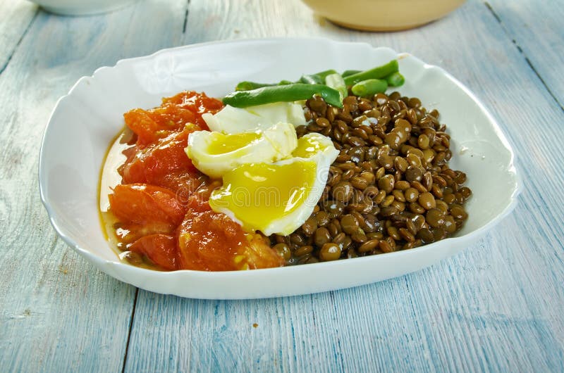 Roast Tomatoes and Lentils stock image. Image of food 145835757