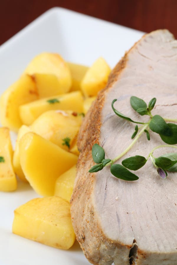 Roast Tuna Steak and Potatoes Stock Image Image of fish, dish 14415899