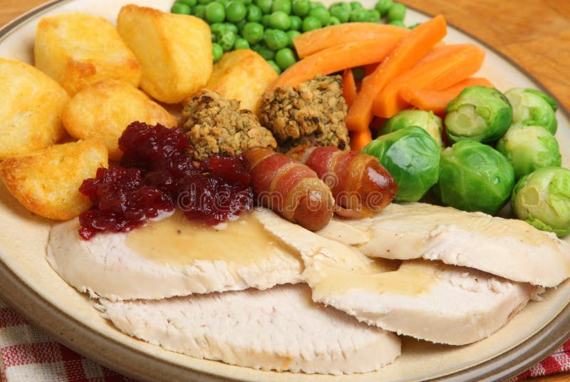 Roast Turkey Christmas Dinner Stock Image - Image of meal ...