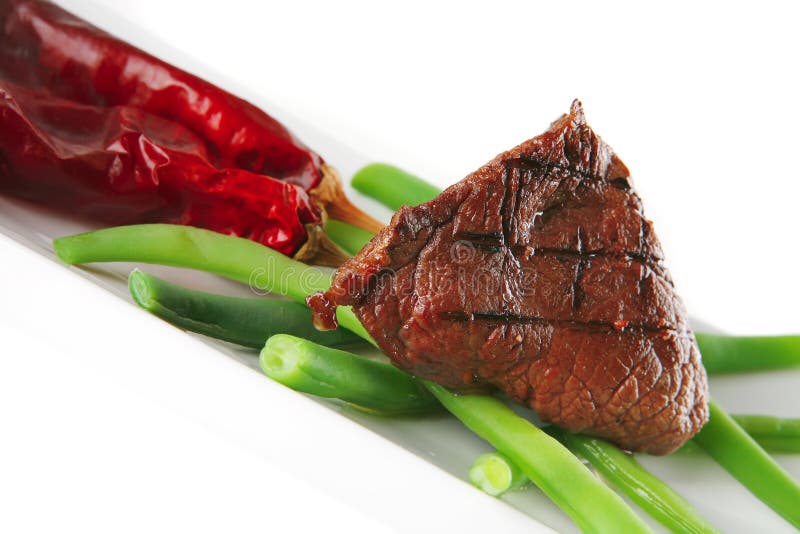 Roast Veal Fillet on a Plate Stock Image Image of grid, fillet 14351193