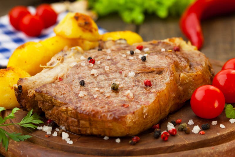 Roasted beef steak stock photo. Image of cooked, grill 58373788