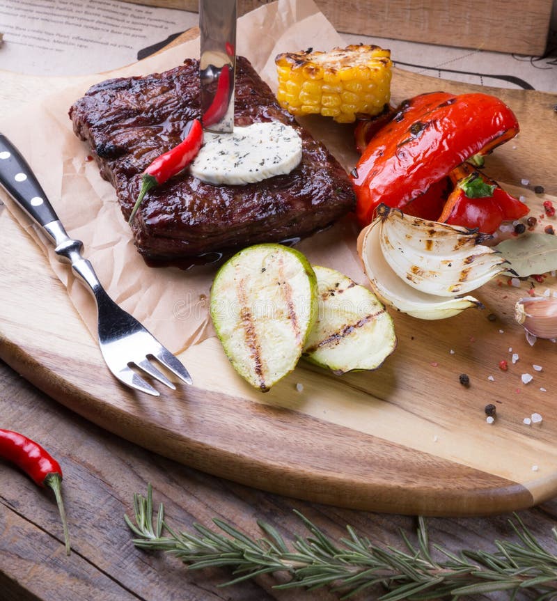 Roasted beef steak stock image. Image of dinner, juicy 117430589