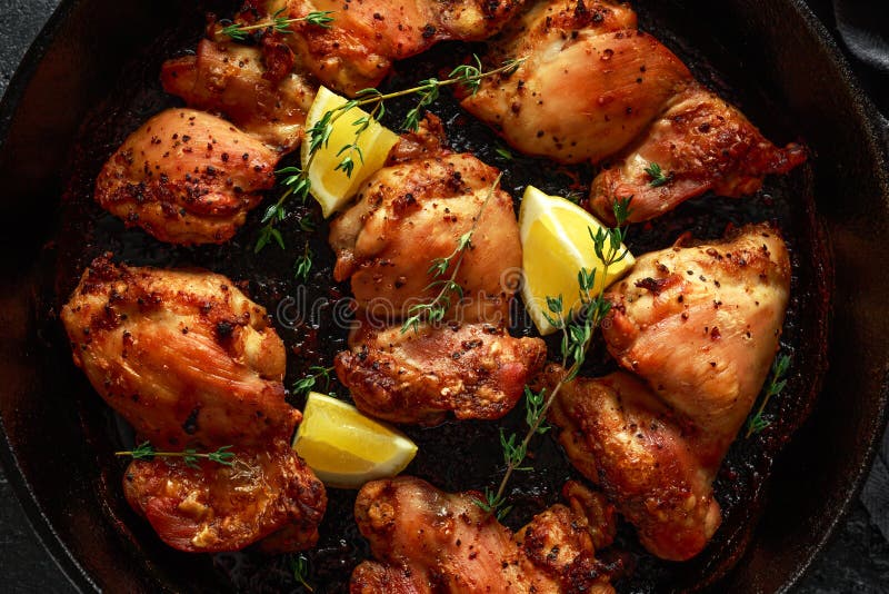 Roasted Boneless Skinless Chicken Thighs in Lemon and Thyme Dressing