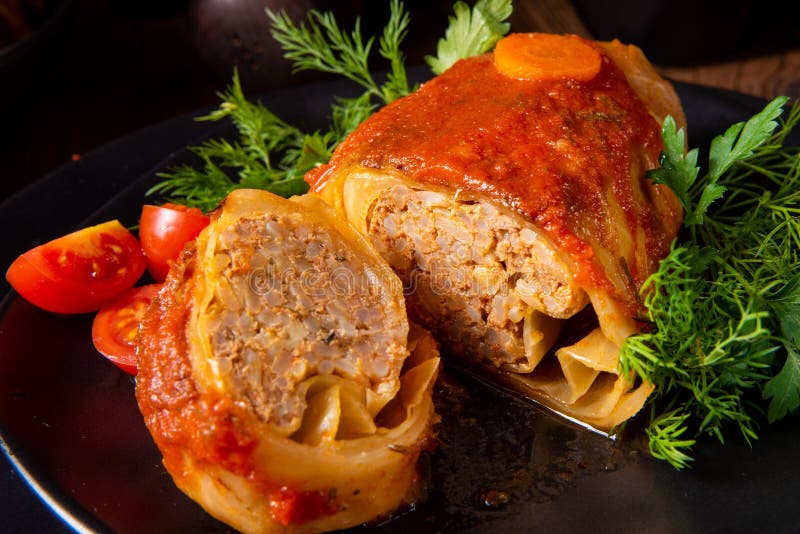 Roasted Cabbage Rolls with Rice and Minced Meat According To the Recipe