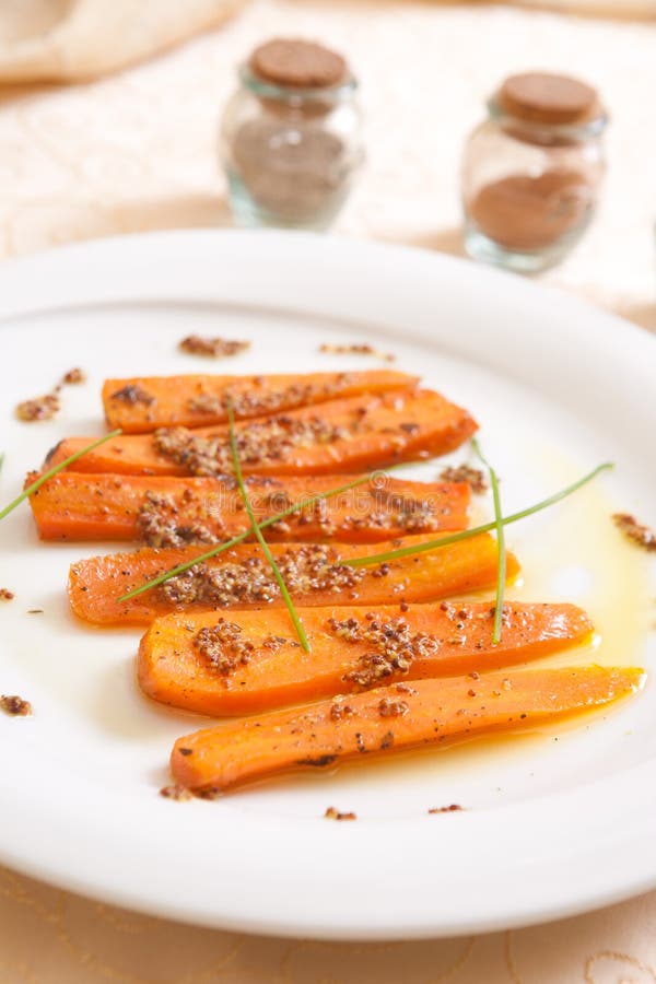 Roasted Carrots with Mustard Stock Image Image of delicious, healthy
