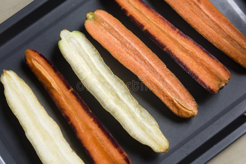 Roasted Carrots and Turnips on a Tray Stock Photo Image of carrots