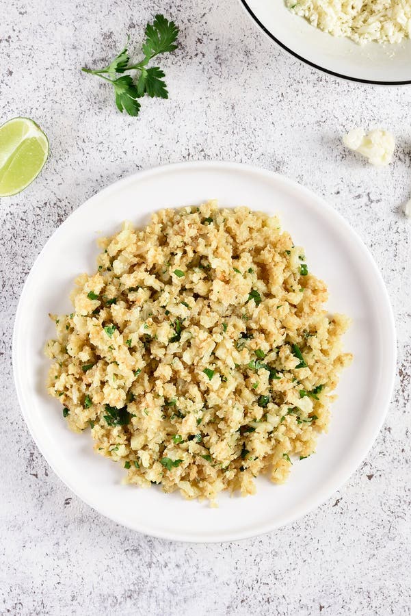 Roasted cauliflower rice stock image. Image of eating 237950441