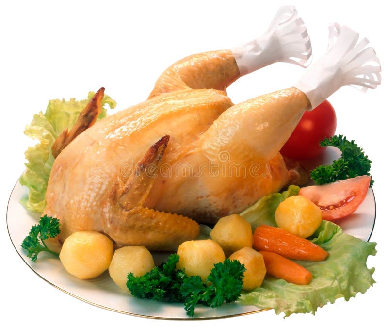 Roasted Whole Chicken stock photo. Image of food, vegetables 22309576