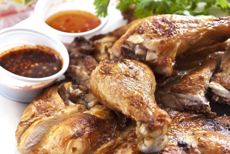 Roasted chicken stock image. Image of closeup, dish, close 24494065
