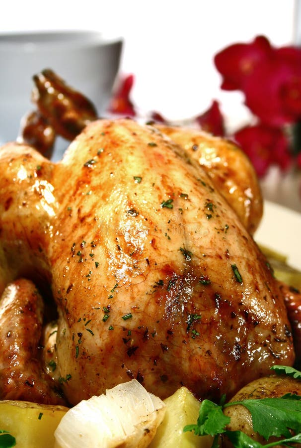 Roasted Chicken stock photo. Image of potatoes, cooking 2531914