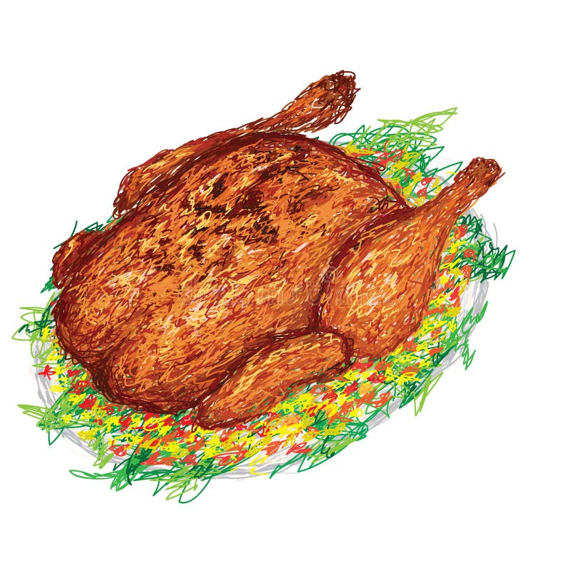 Roasted Chicken Drawing Stock Illustrations 1,578 Roasted Chicken