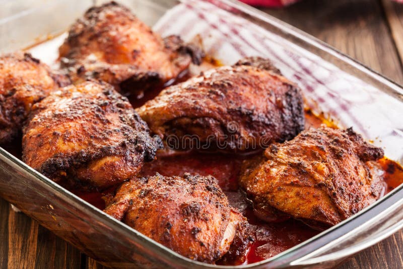 Roasted Chicken Drumsticks in Casserole Dish Stock Image Image of