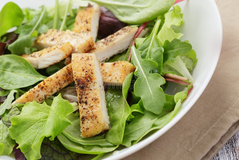 Roasted Chicken with Mix Salad Stock Image Image of orange, eruca