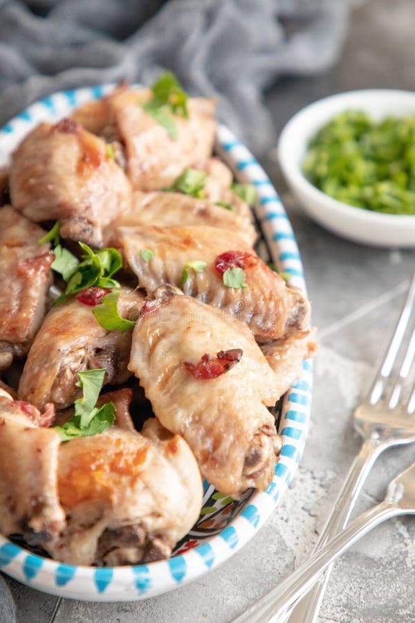Roasted chicken wings stock photo. Image of tasty, plate 143681820