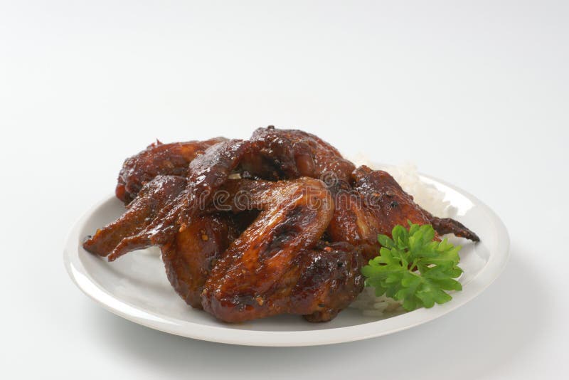Roasted Chicken Wings with Rice Stock Photo Image of dark, delicious 59918986