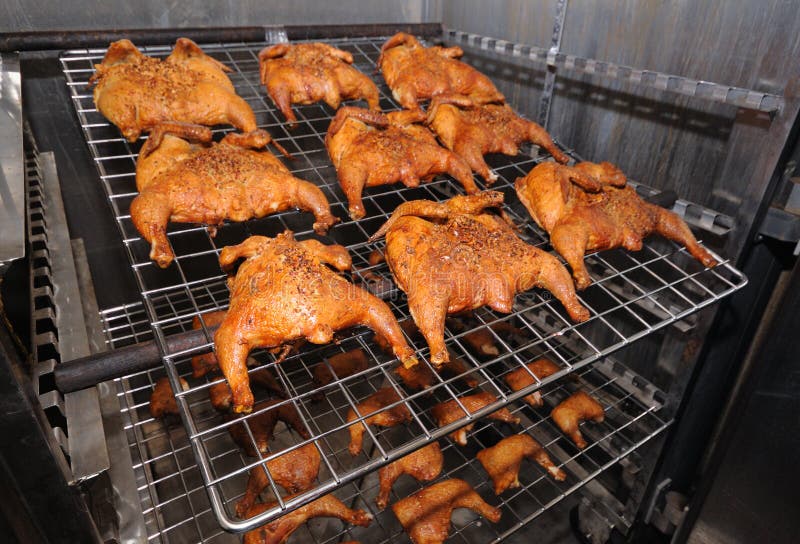 Roasted Chickens in the Oven Stock Photo Image of broil, oven 69677634