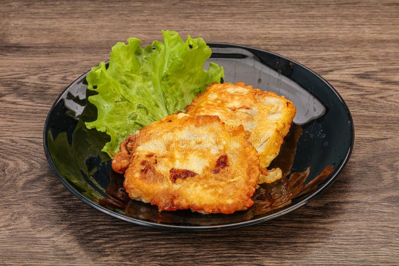 Roasted cod fish in bread stock photo. Image of closeup 190249108