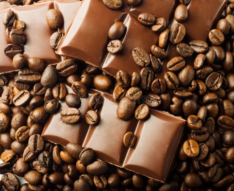 Roasted Coffee Beans and Chocolate Stock Photo Image of desert