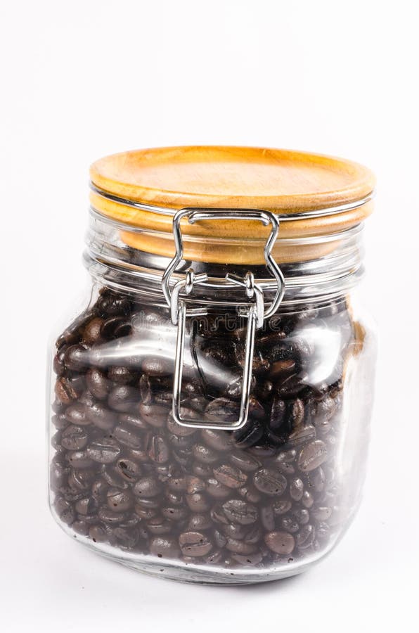 Roasted Coffee Beans in Glass Bottle Stock Photo Image of grain, crop