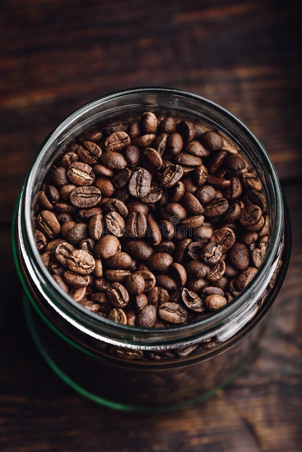 Roasted Coffee Beans in Jar Stock Image Image of preparation, market