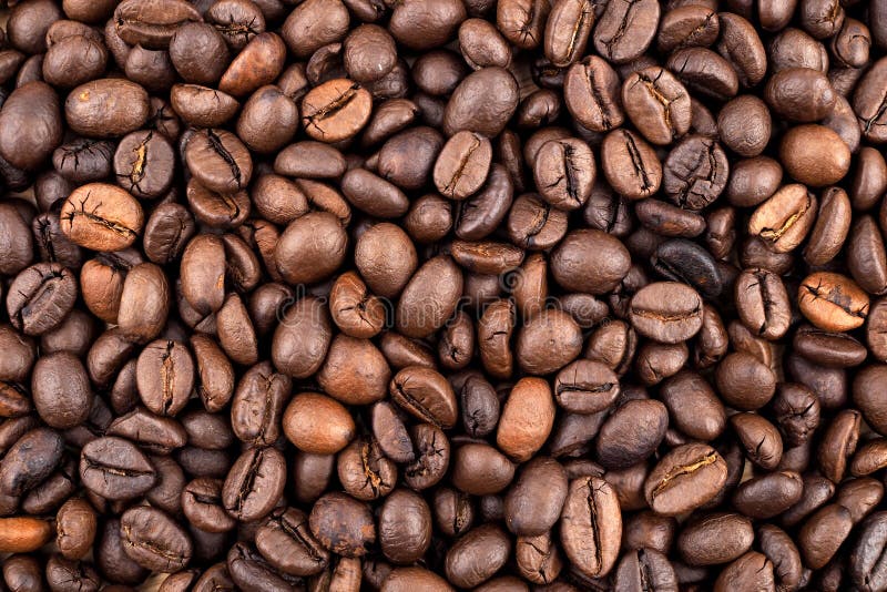 Roasted coffee beans texture used as a background